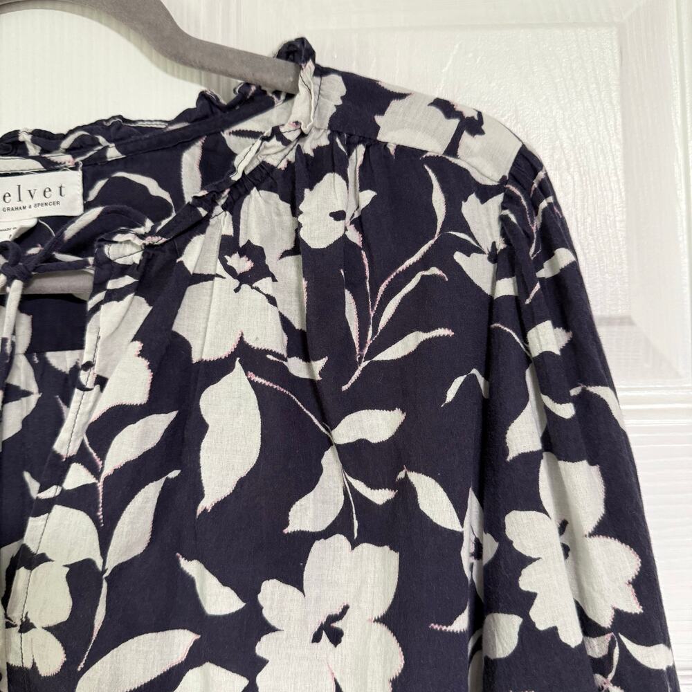 Velvet by Graham & Spencer Women's Floral Long Sleeve Top Size Medium - Picture 6 of 13